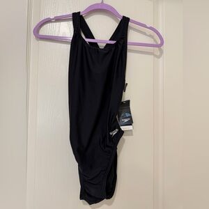 Speedo Pro LT Black One Piece Swimsuit 8/34 Competitive Swim NWT
